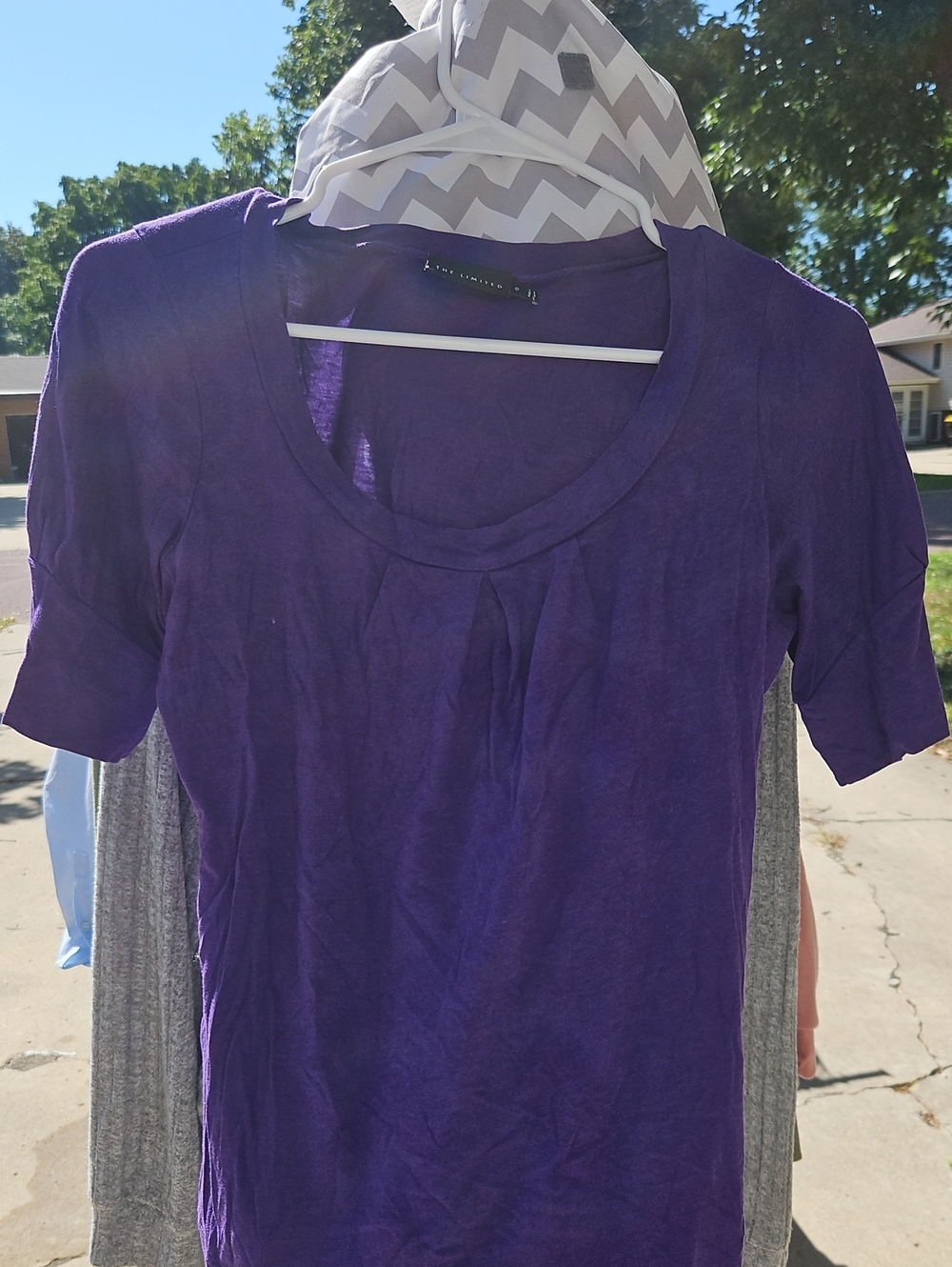 The Limited Purple Scoop-Neck Short Sleeve Tee